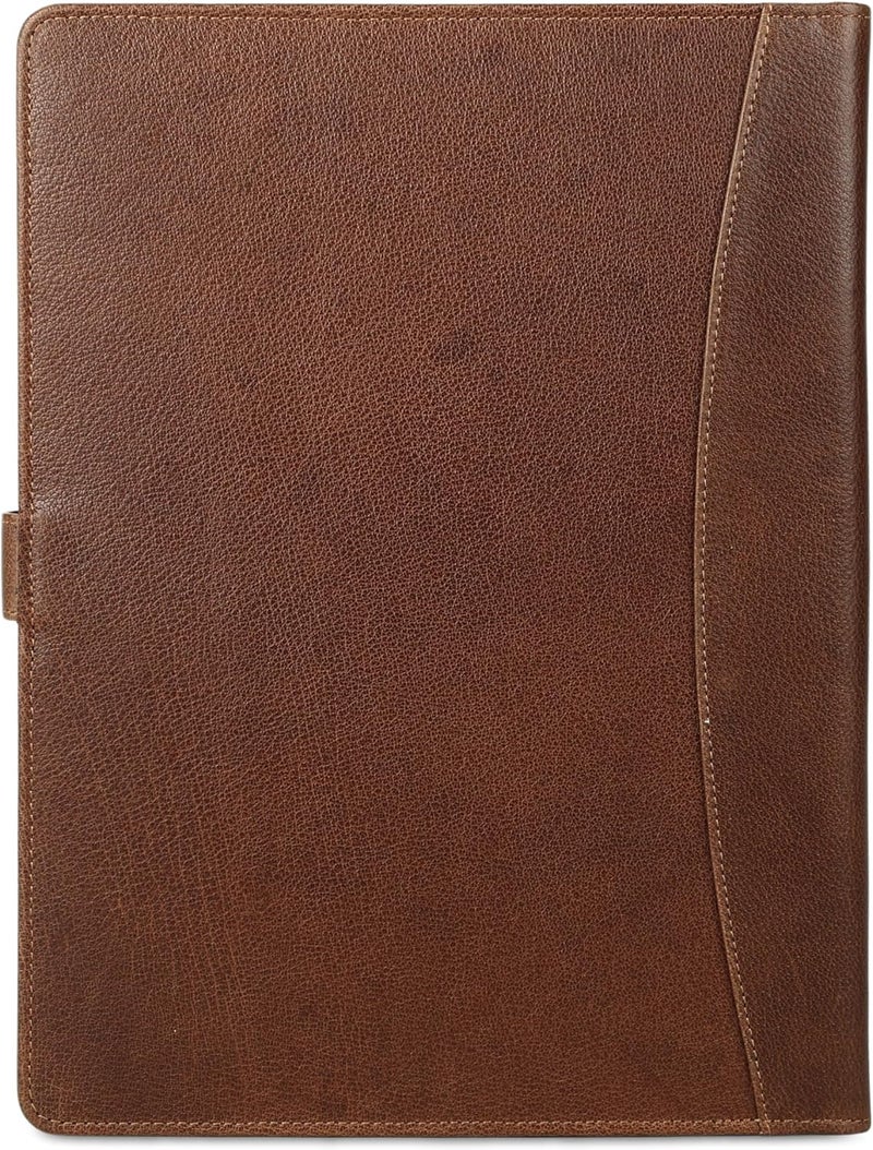 KomalC Leather Portfolio Folder with Button Closure | Business Padfolio for Professionals | Vintage Organizer with Legal Pad Holder, Card Slots & Document Pockets - Image 5